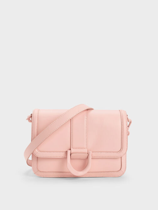 Gabine Leather Crossbody Bag, Pink, hi-res