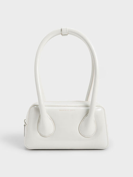 Lula Patent Double Handle Bag, Light Grey, hi-res