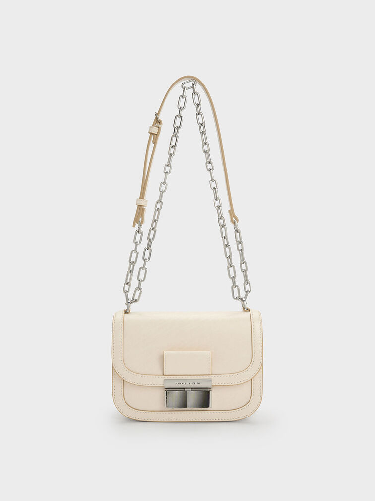 Charlot Chain Strap Bag, Beige, hi-res