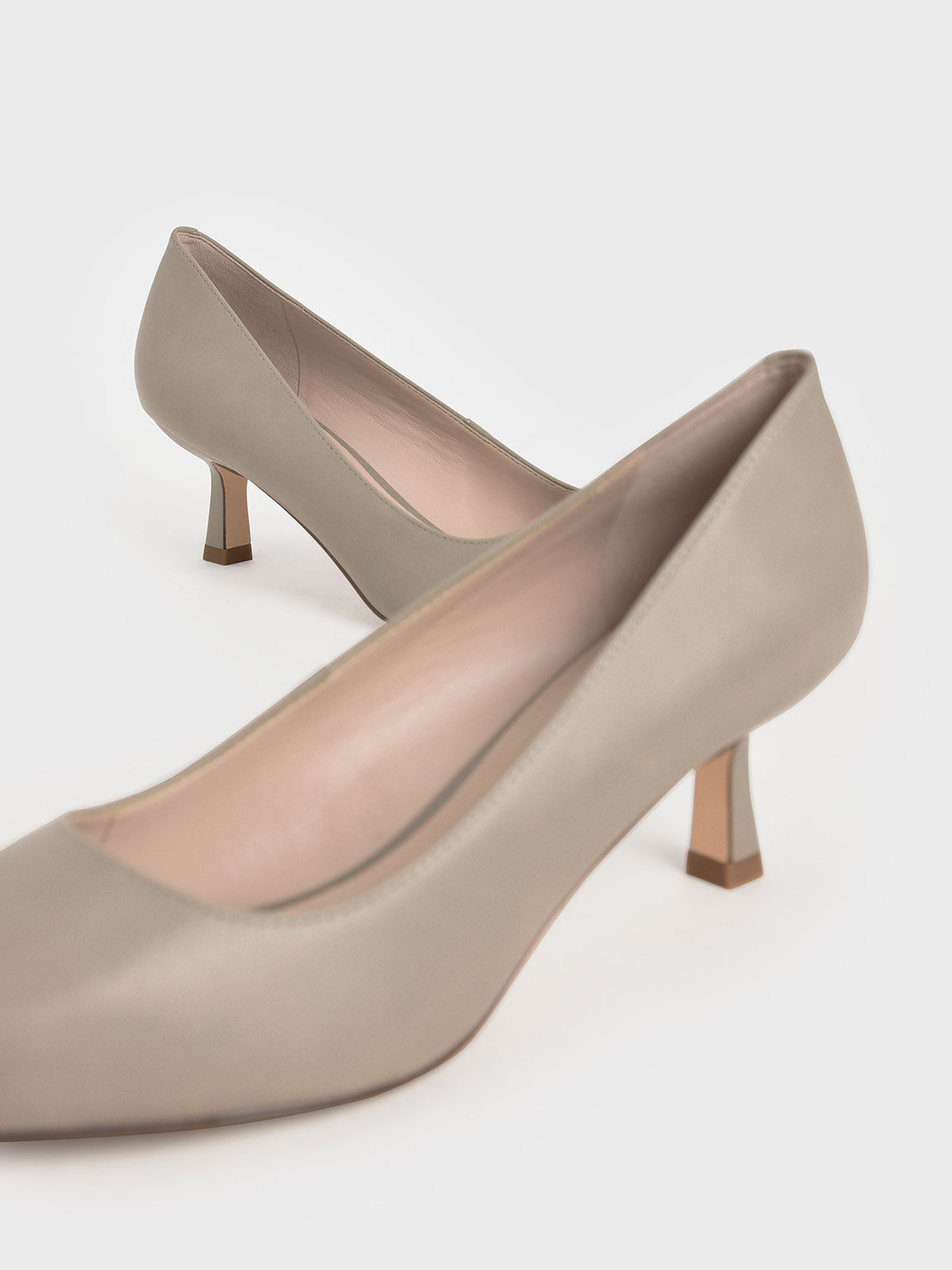 Taupe kitten heel shoes clearance