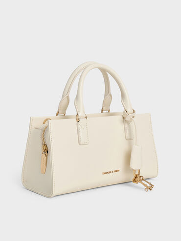 Mini bolso tote Kerry, Crema, hi-res