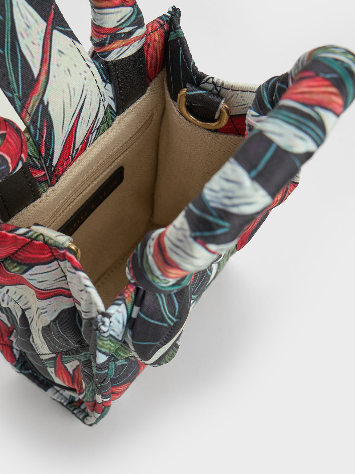 Botanical Print Fabric Tote Bag, Red, hi-res