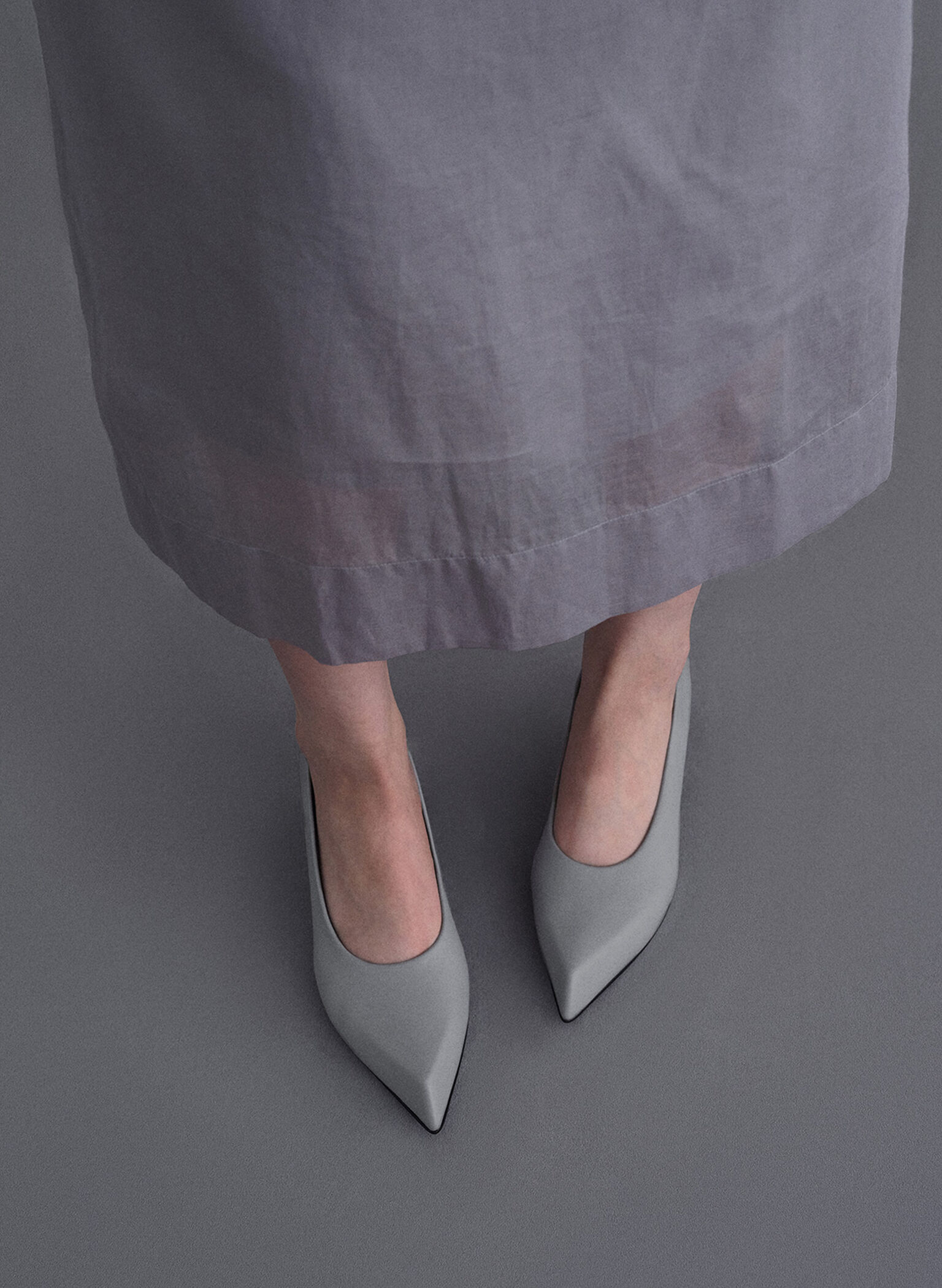 Lorde Blade-Heel Pointed-Toe Pumps, Grey, hi-res