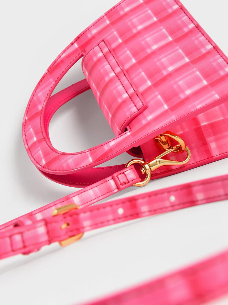Este Printed Trapeze Bag, Fuchsia, hi-res