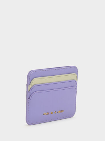 Two-Tone Rounded Cardholder, Lilac, hi-res