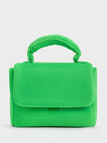 Loey 毛巾布手提包, 綠色, hi-res