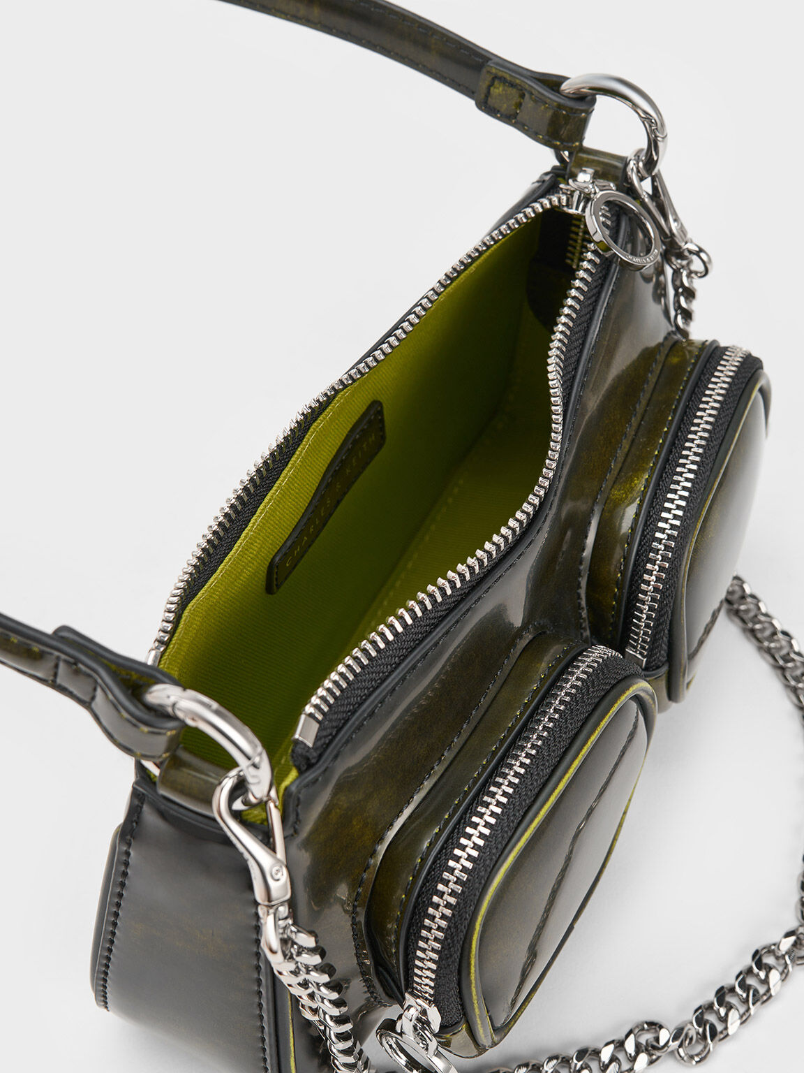 Lime Letitia Chain-Link Shoulder Bag - CHARLES & KEITH NZ