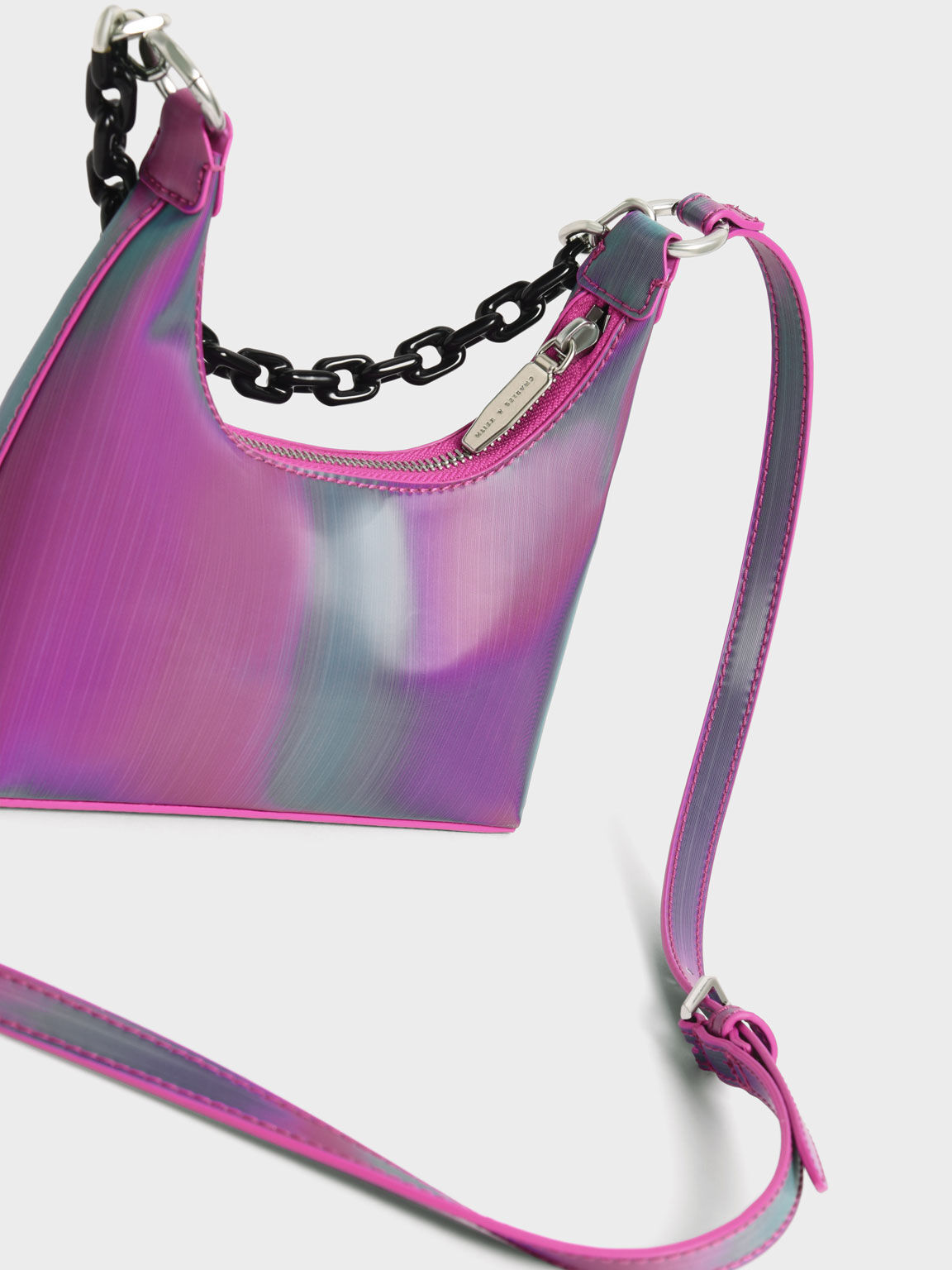 Koi Chain Handle Shoulder Bag - Peacock