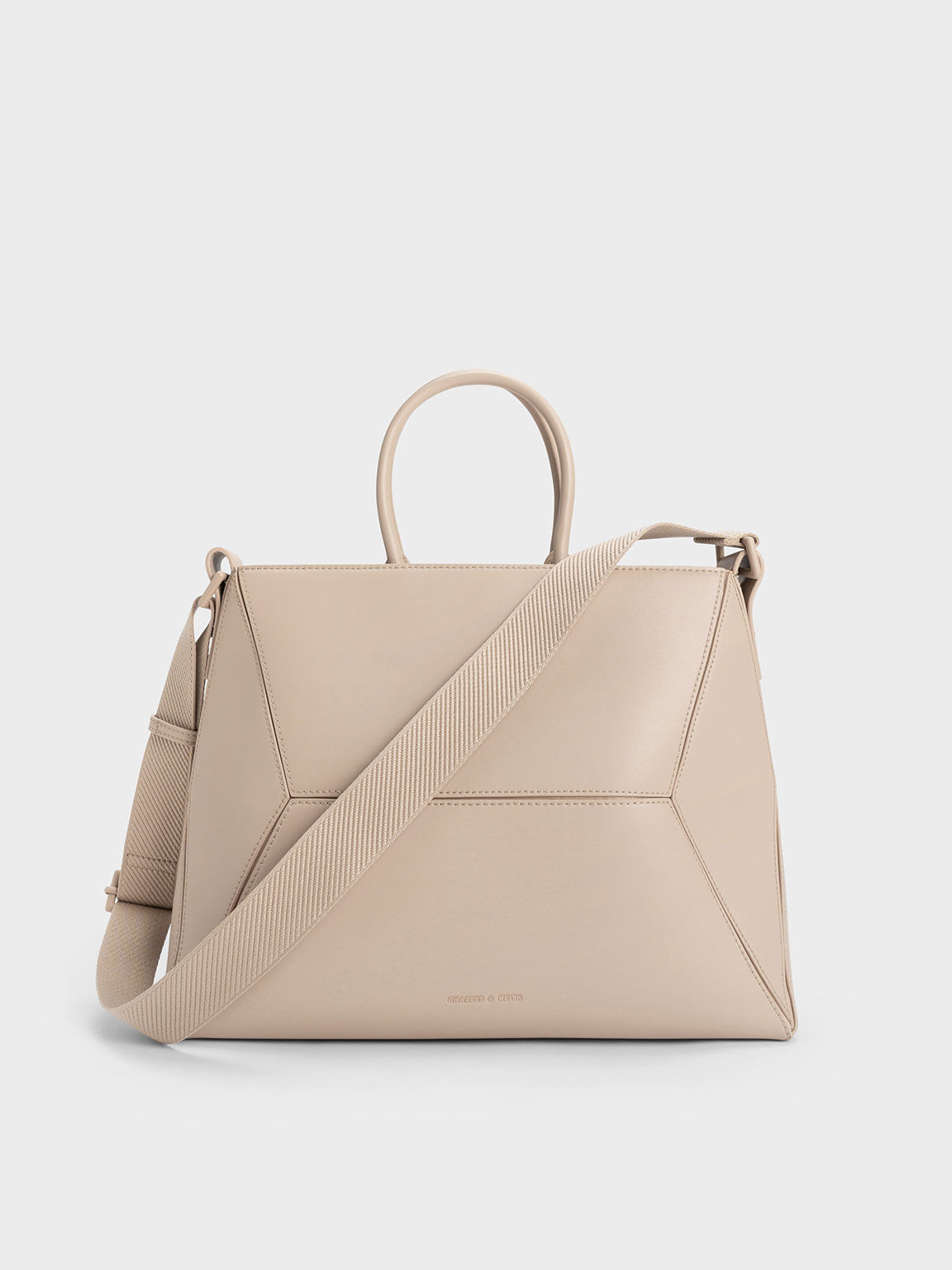 Nasrin Geometric Tote Bag, Beige, hi-res