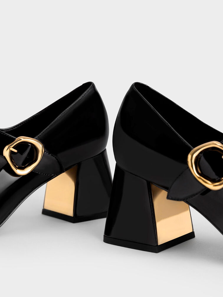 Black Patent Buckled Mary Jane Pumps - CHARLES & KEITH US