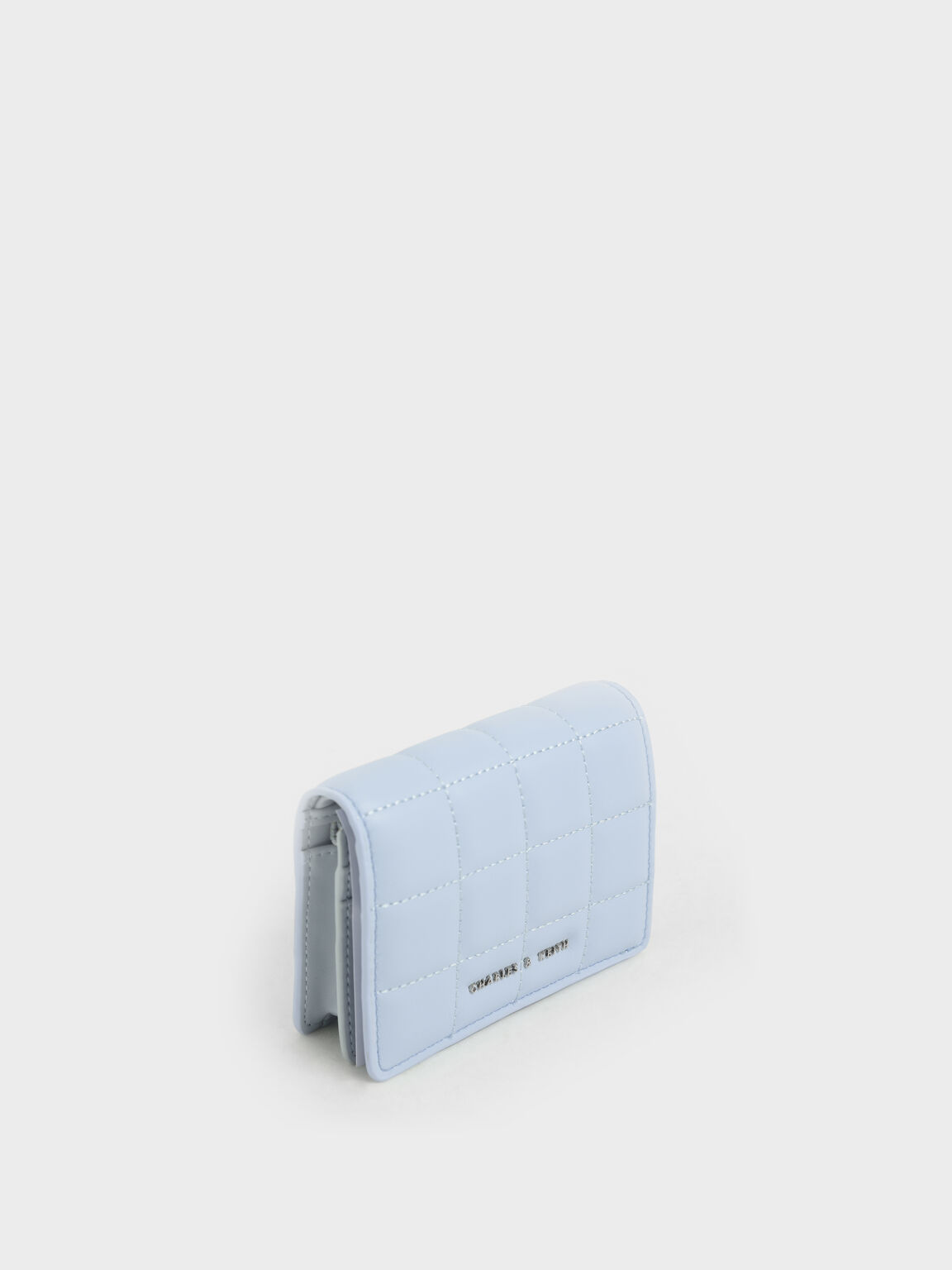 Quilted Mini Wallet, Light Blue, hi-res