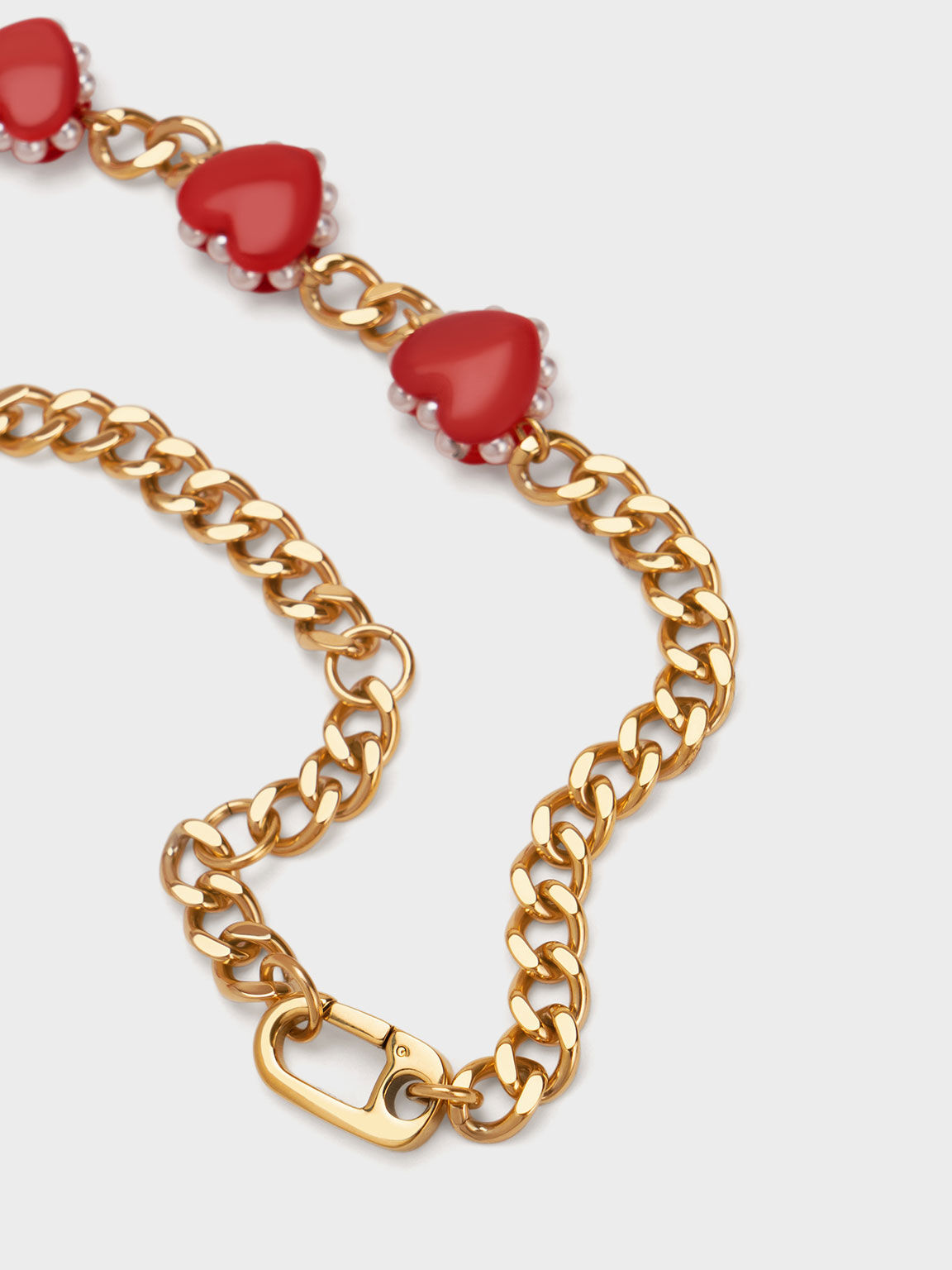 Gargantilla con motivo de corazón, Rojo, hi-res
