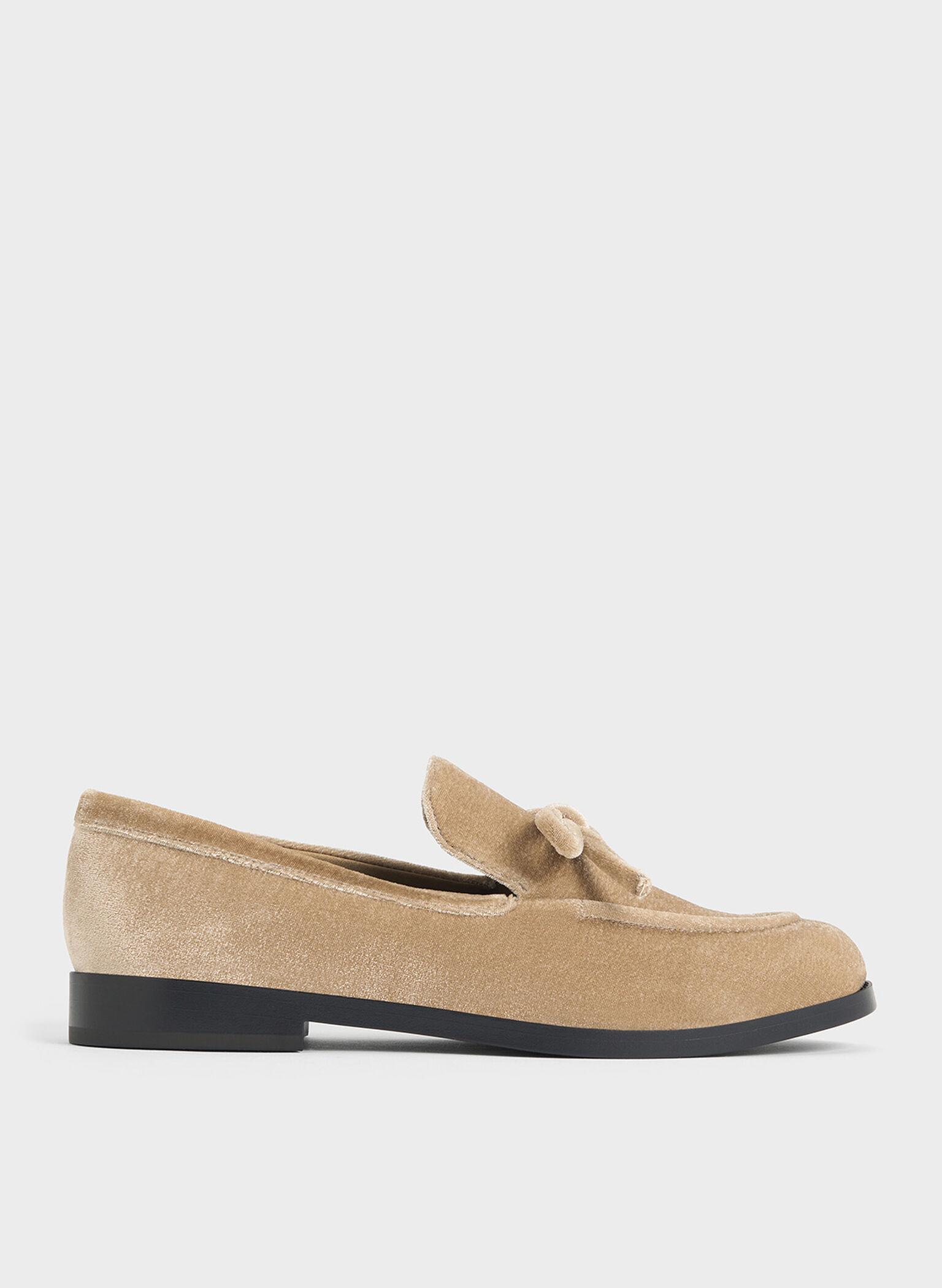Bailarinas de terciopelo con lazo, Beige, hi-res