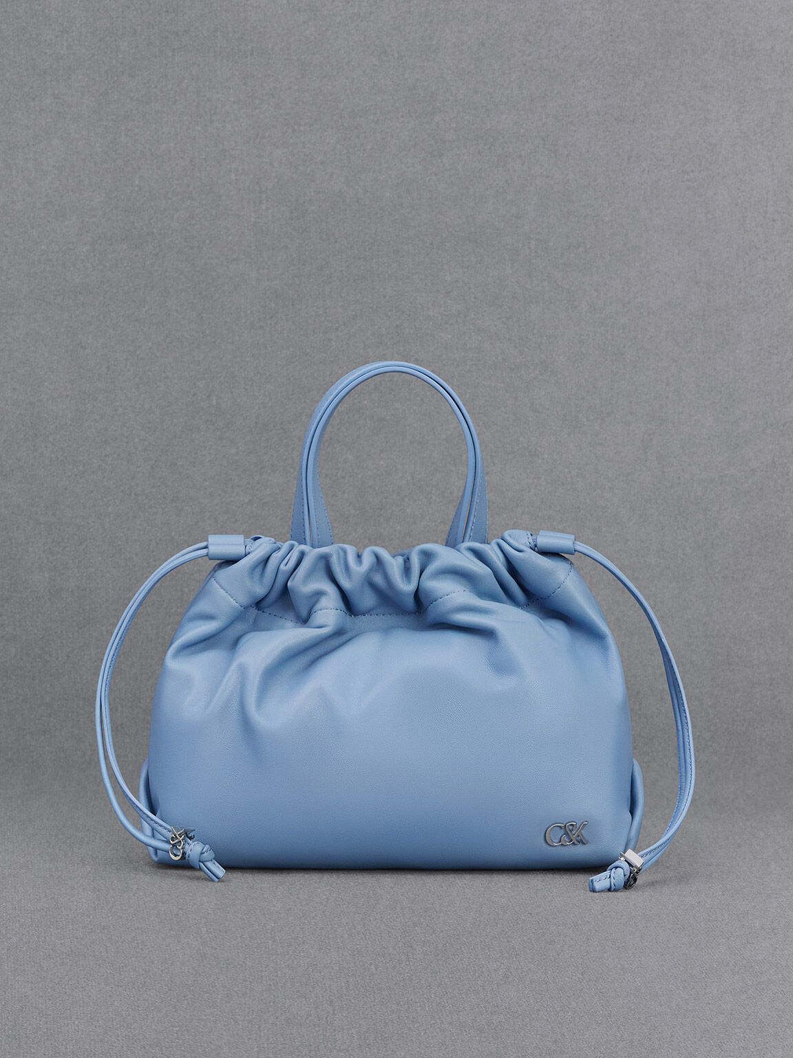 Pale blue outlet leather bag