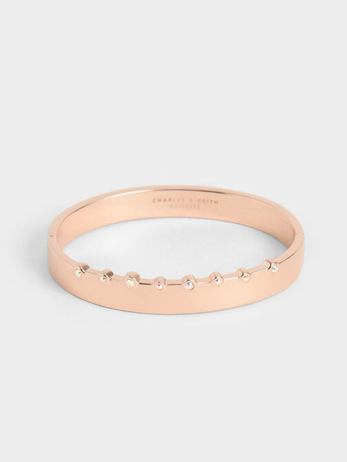 Pulsera con tachuelas de cristales Swarovski®, Oro rosa, hi-res