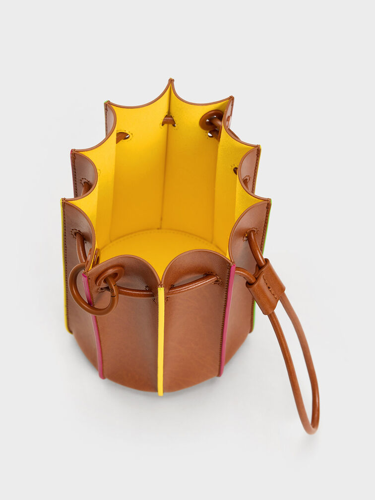 Clove Top Handle Bucket Bag, Tan, hi-res