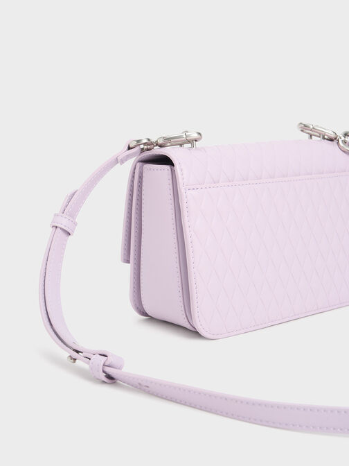 Quinlynn Metallic Accent Quilted Bag, Lilac, hi-res