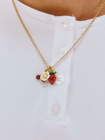 Francie Strawberry Charm, Gold, hi-res