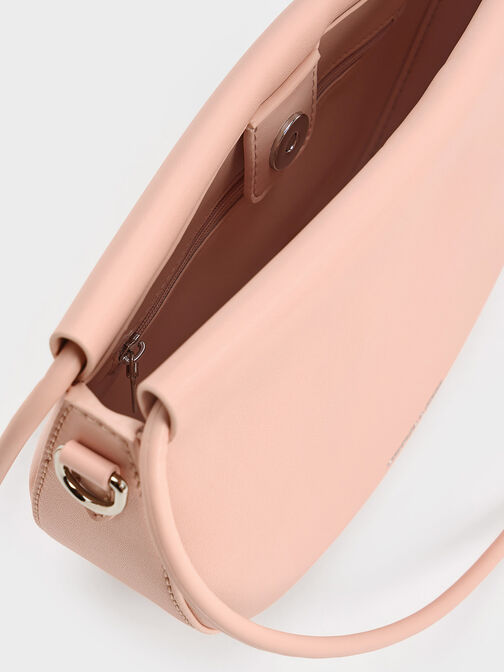 Elora Curved Top Handle Bag, Pink, hi-res