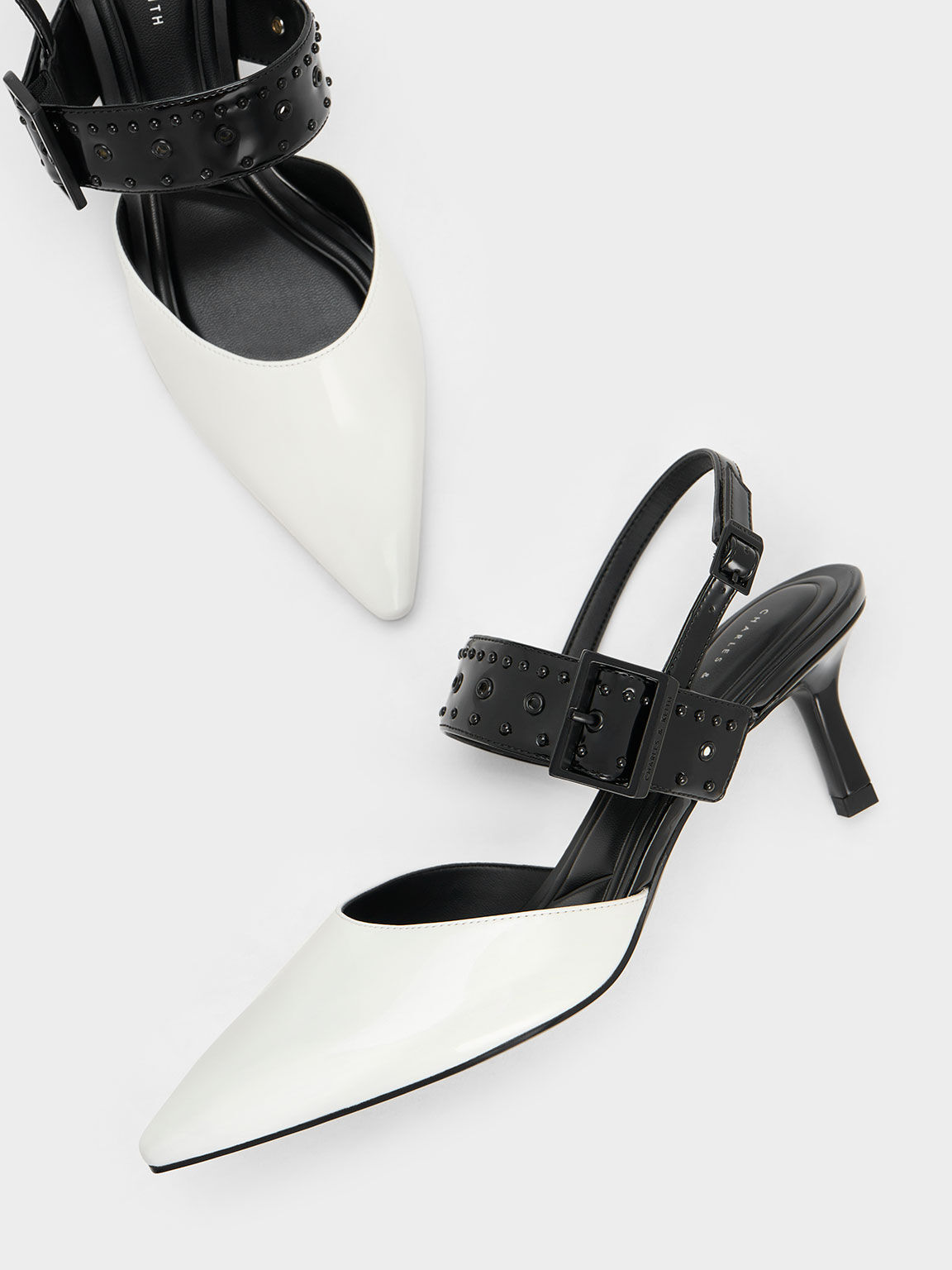 Studded pointed slingbacks shop charles keith