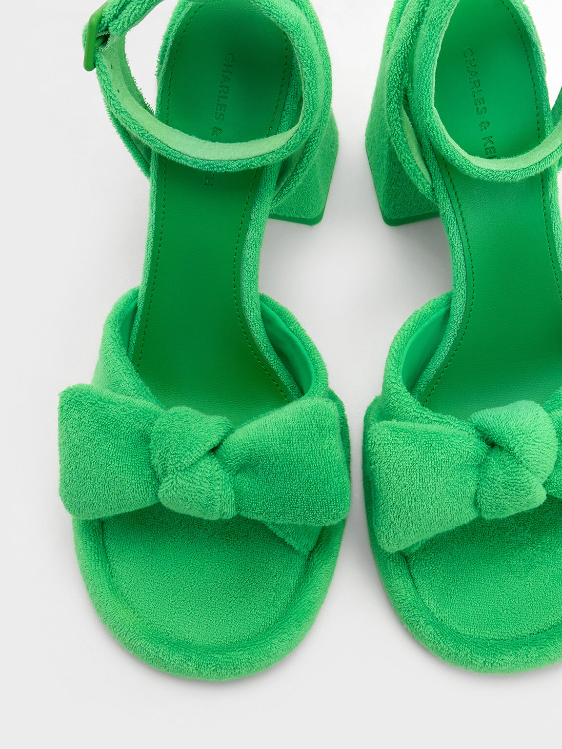Green bow sandals shop
