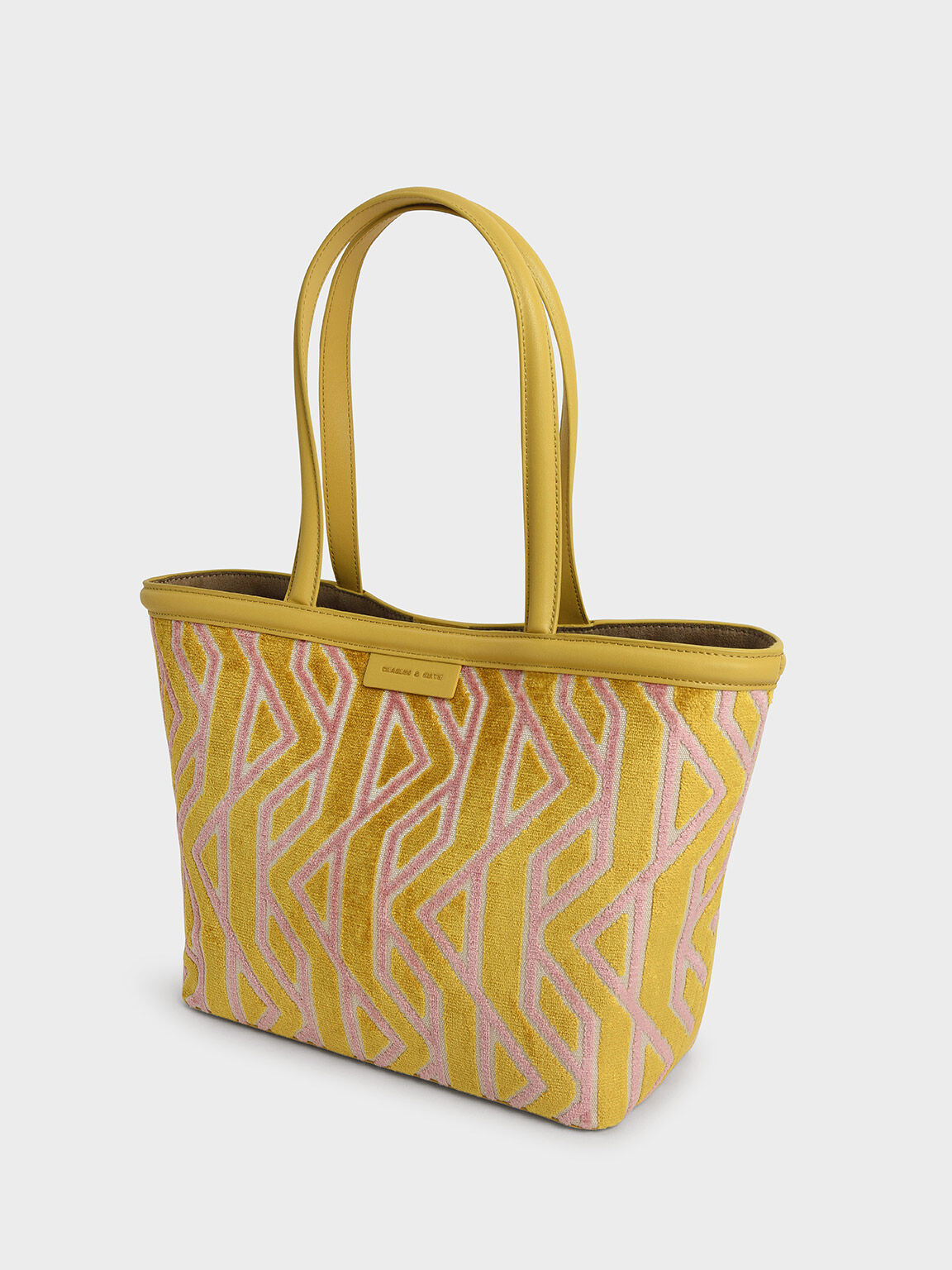 Charlot Jacquard Printed Tote Bag, Mustard, hi-res