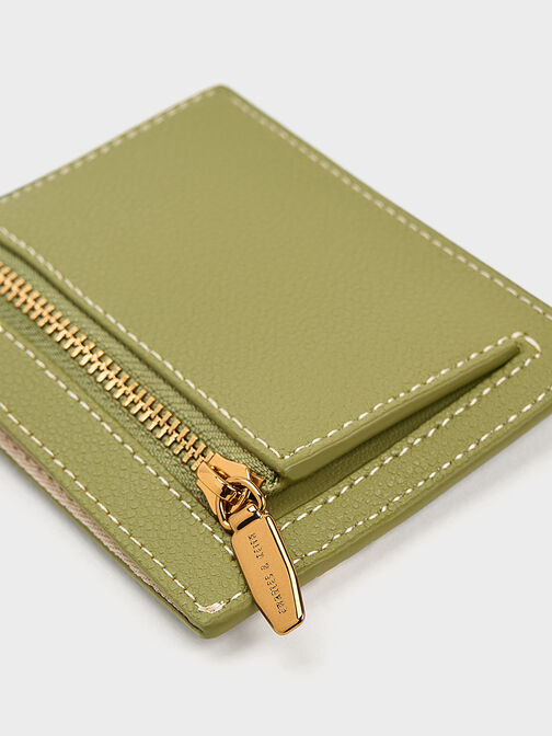 Two-Tone Multi-Slot Card Holder, Olive, hi-res