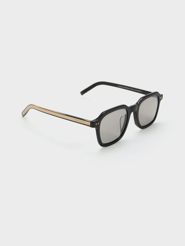 Leighton Square Sunglasses, Black, hi-res