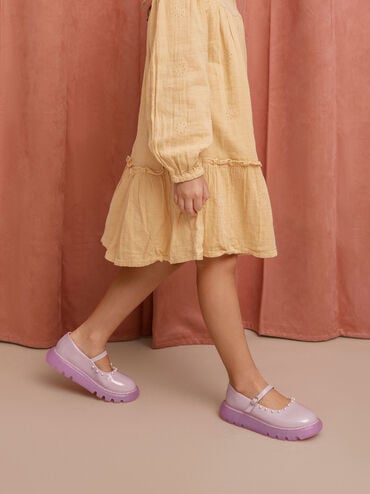 兒童厚底瑪莉珍鞋, 紫丁香色, hi-res