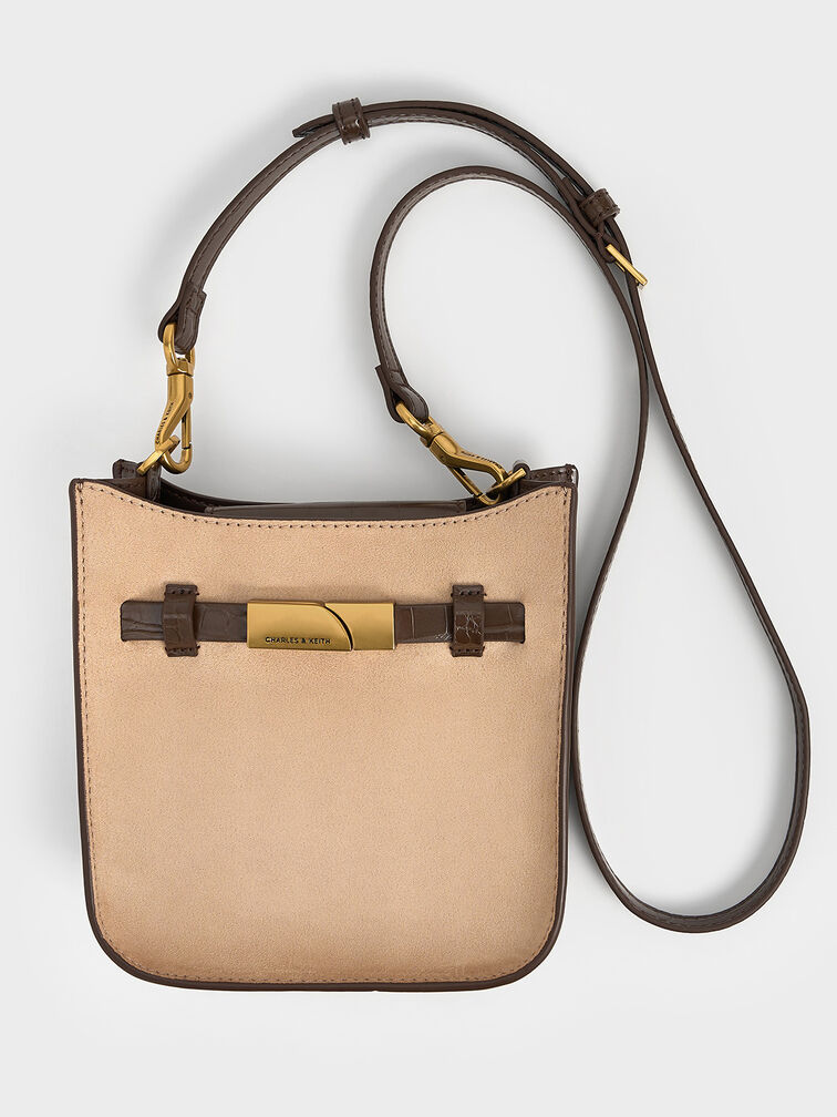 Aurelia Faux Suede Metallic-Accent Crossbody Bag, Multi, hi-res