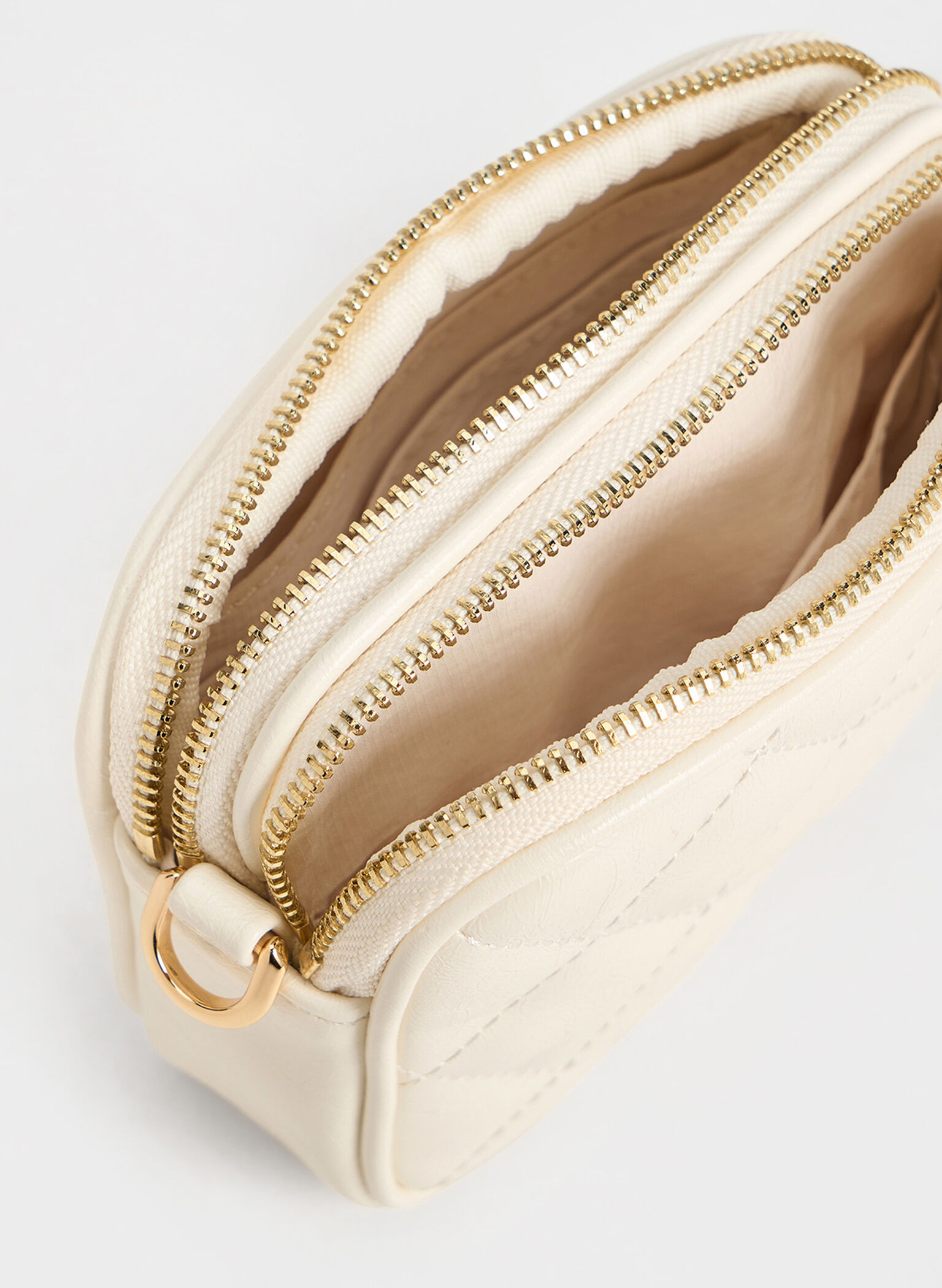 Apfra Quilted Wristlet Pouch, Cream, hi-res