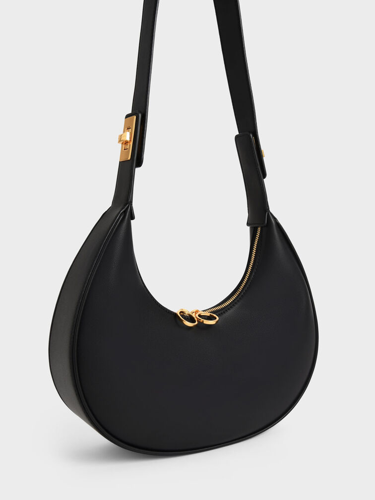 Bolso Hoo Crescent, Negro, hi-res