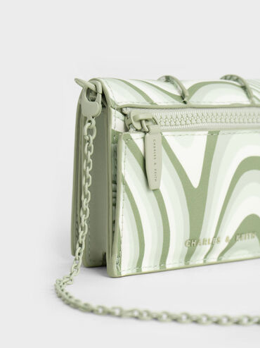 Arlys Chunky Chain Handle Mini Wallet, Mint Green, hi-res