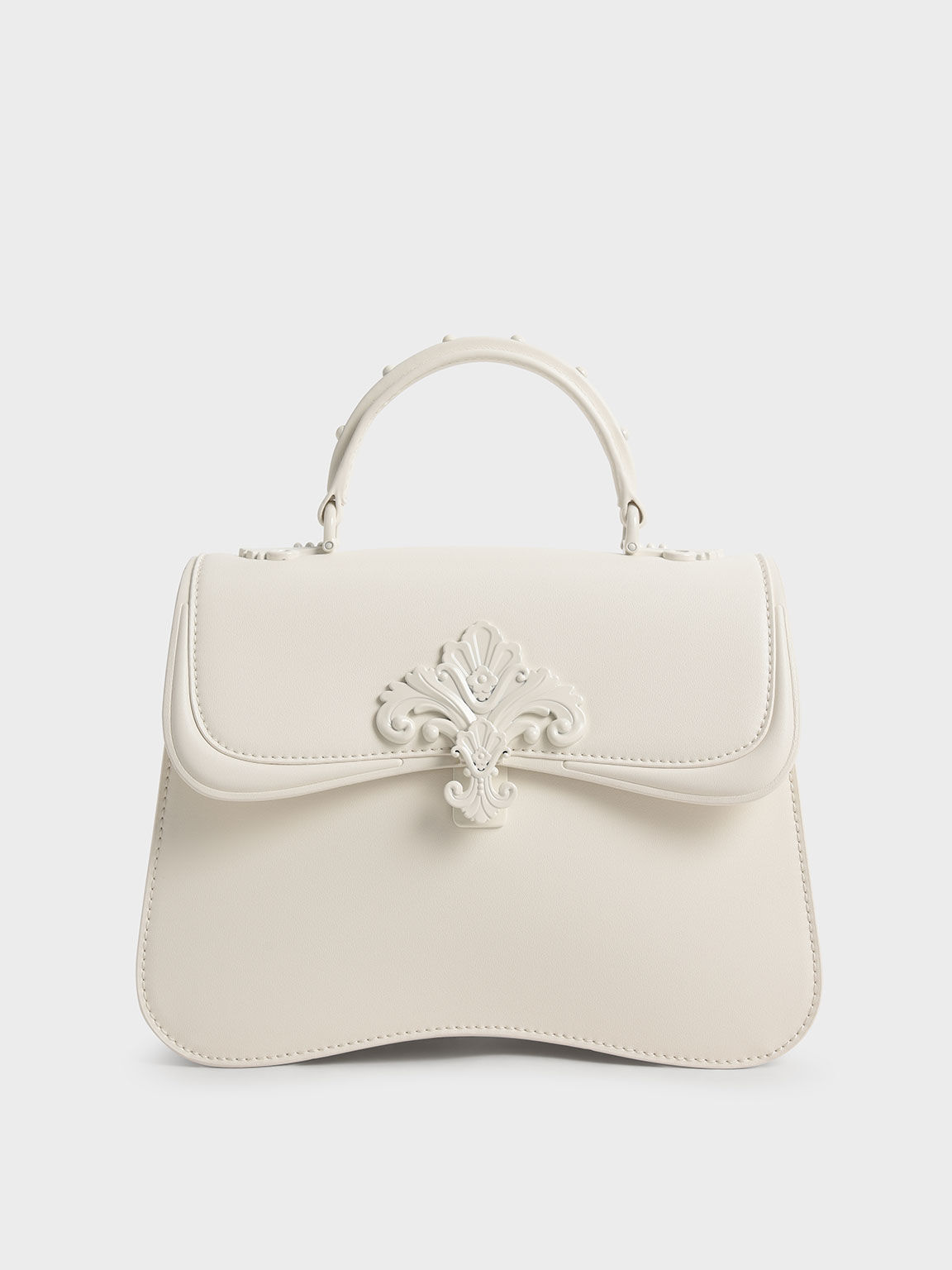 Meriah Studded Top Handle Bag, Cream, hi-res