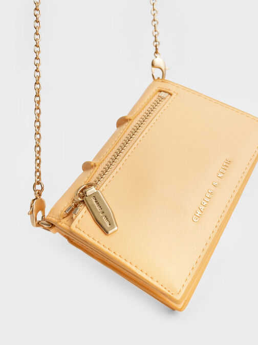 Arlys Chunky Chain Handle Mini Wallet, Yellow, hi-res
