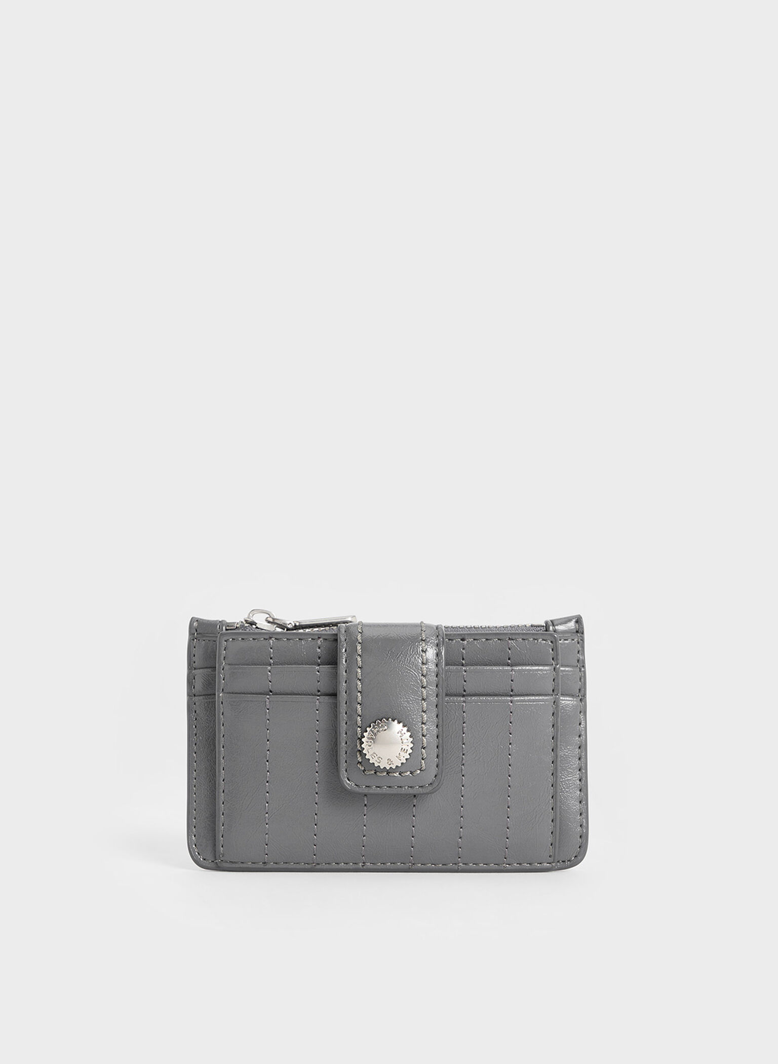 Tarjetero Donna con efecto arrugado, Gris, hi-res