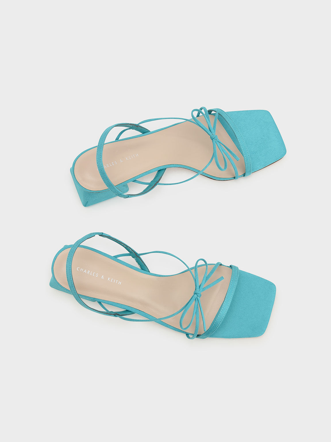 Strappy Bow Textured Slingback Sandals, Turquoise, hi-res