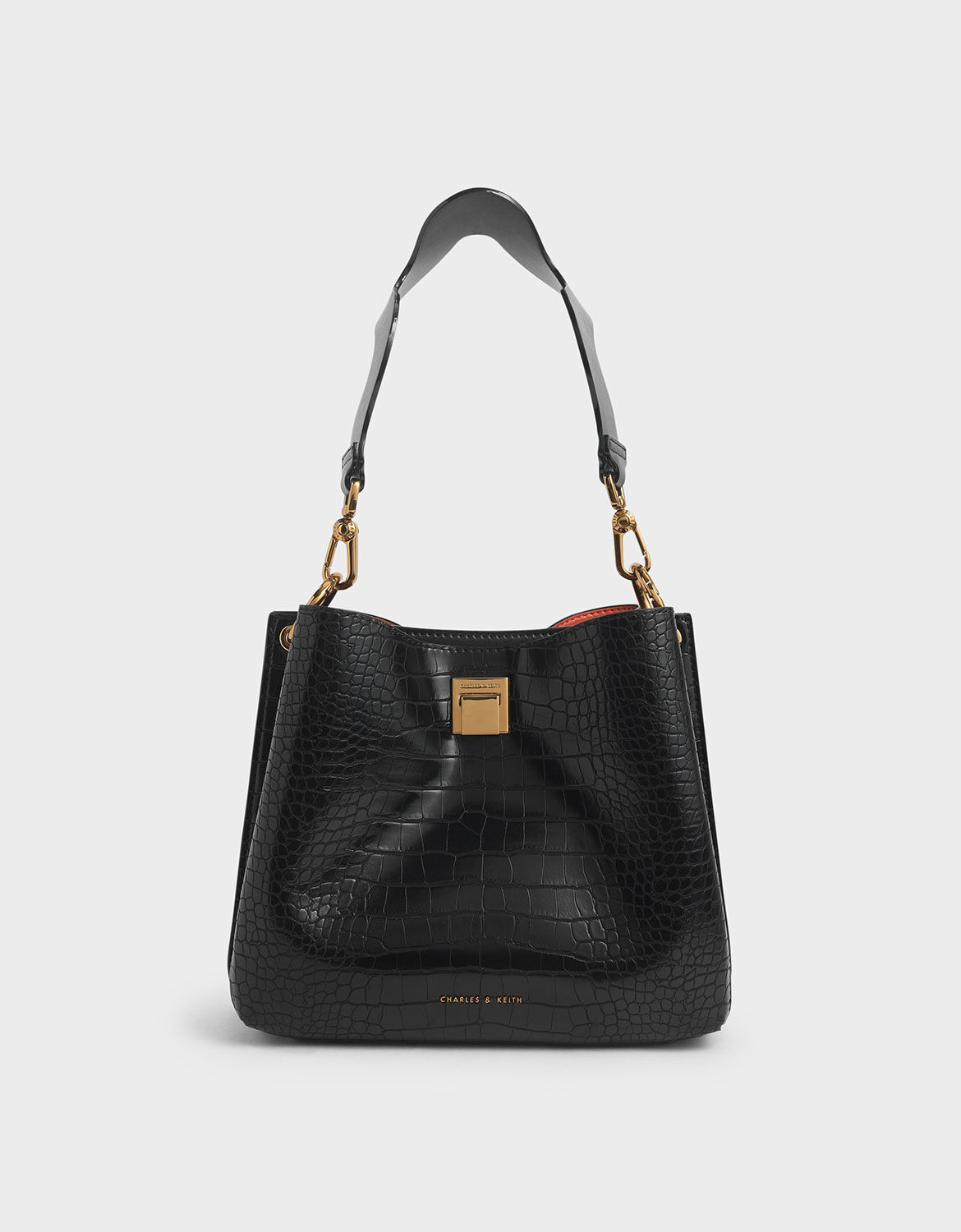 black croc effect bag