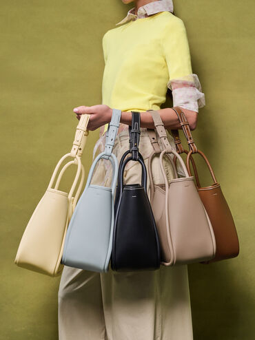 미니 라일라 튜블러 토트백, 초콜릿, hi-res