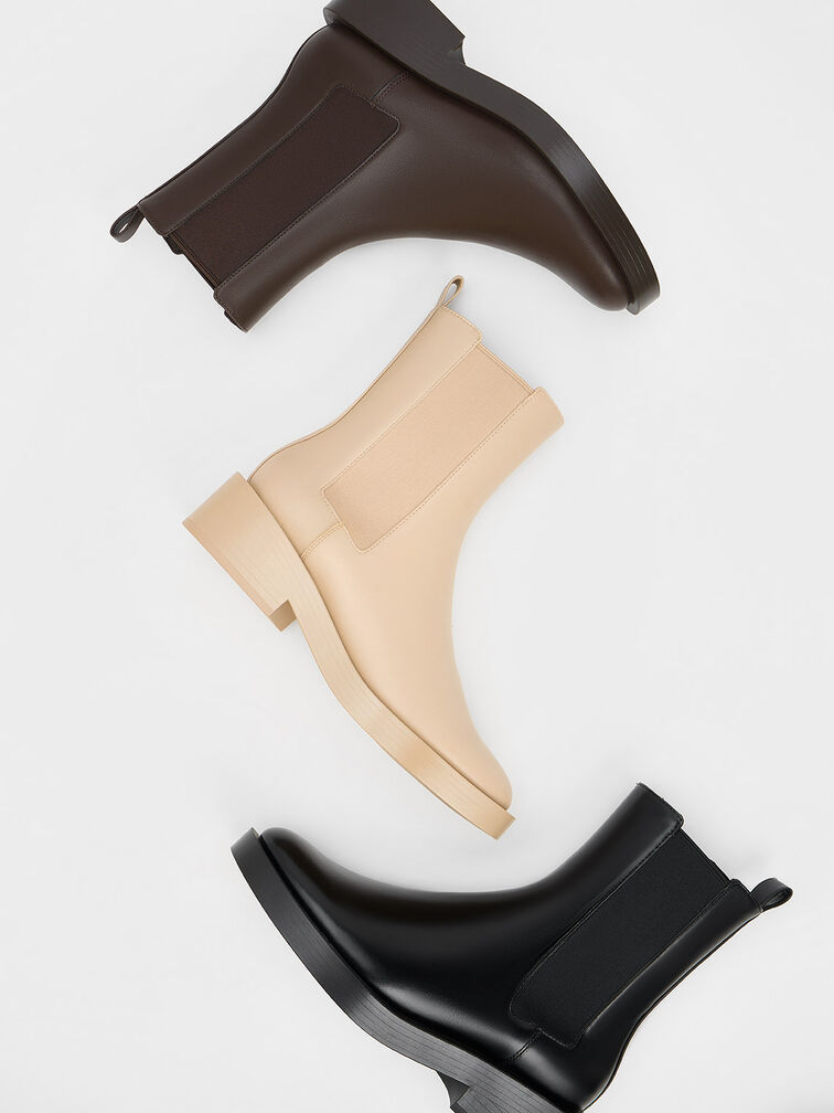 Pull-Tab Chelsea Boots, Black, hi-res
