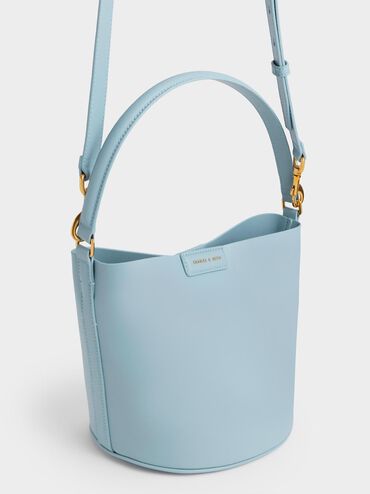 Flora Cylindrical Bucket Bag, Blue, hi-res