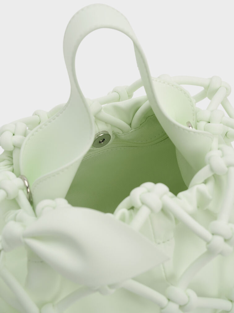Ally Ruched Slouchy Knotted Bag & Fruit Charms Set, Mint Sorbet, hi-res