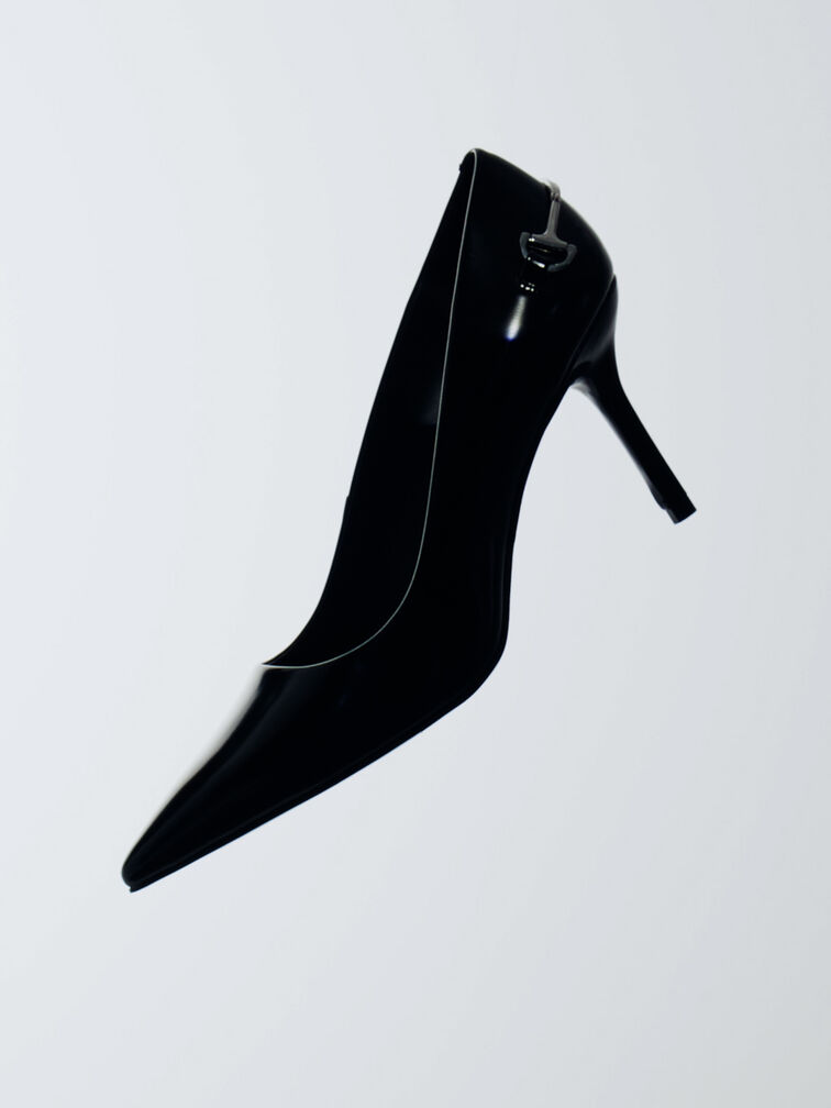 Erinna Metallic-Accent Pointed-Toe Pumps, Black Box, hi-res