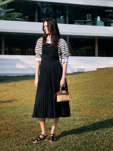 걸스 아이다 니트 토트 백, 베이지, hi-res