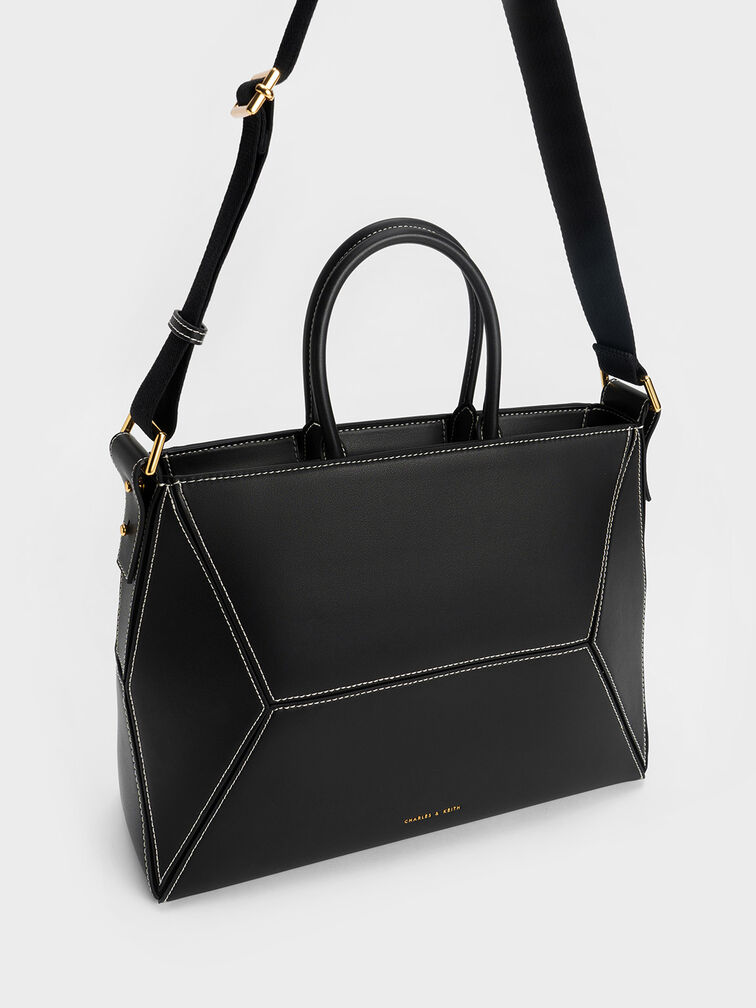 Charles & Keith Women's Geometric Bucket Bag