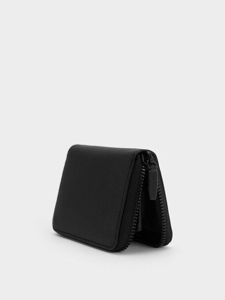 Errya Zip-Around Wallet, Jet Black, hi-res