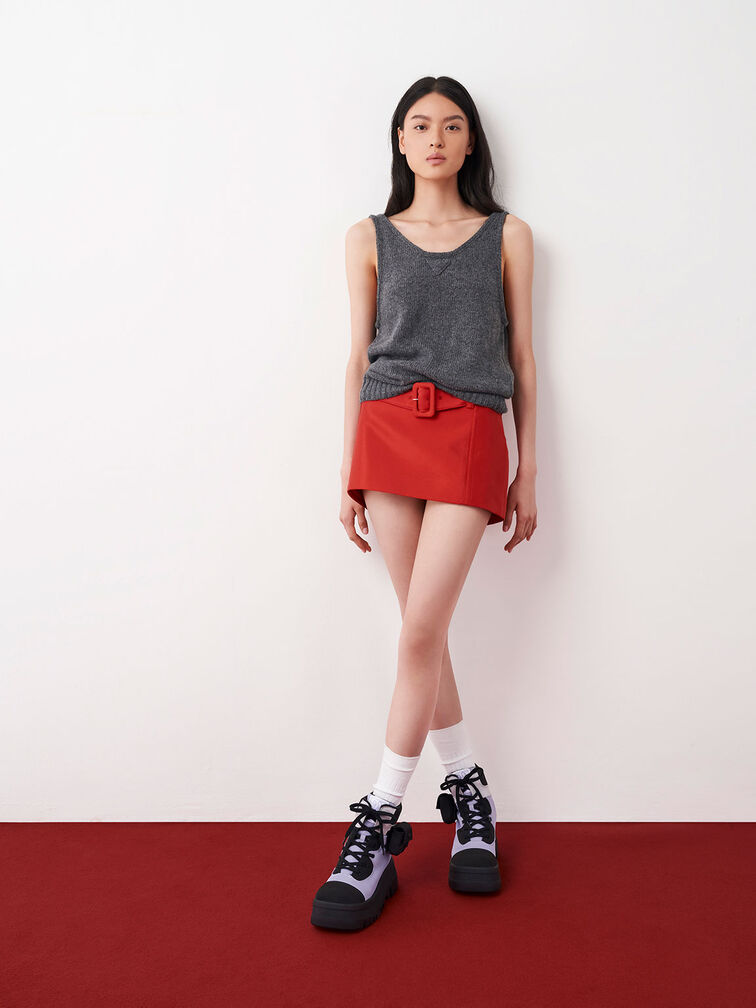 CHARLES & KEITH 迪士尼《優獸大都會》系列：厚底綁帶靴, 紫丁香色, hi-res