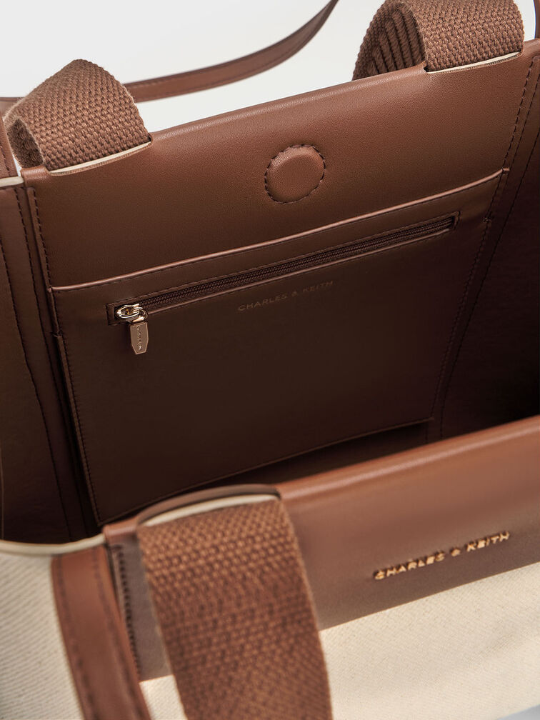 Shalia Canvas Tote Bag, Cognac, hi-res