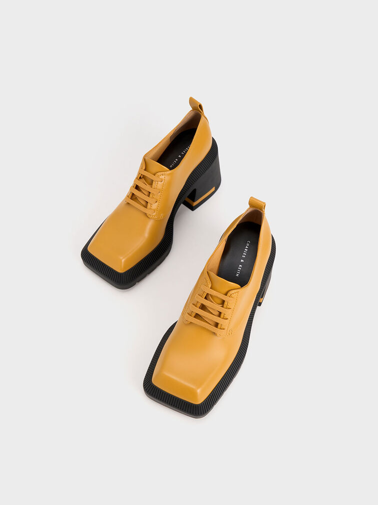 Emery Geometric Chunky Oxfords, Mustard, hi-res