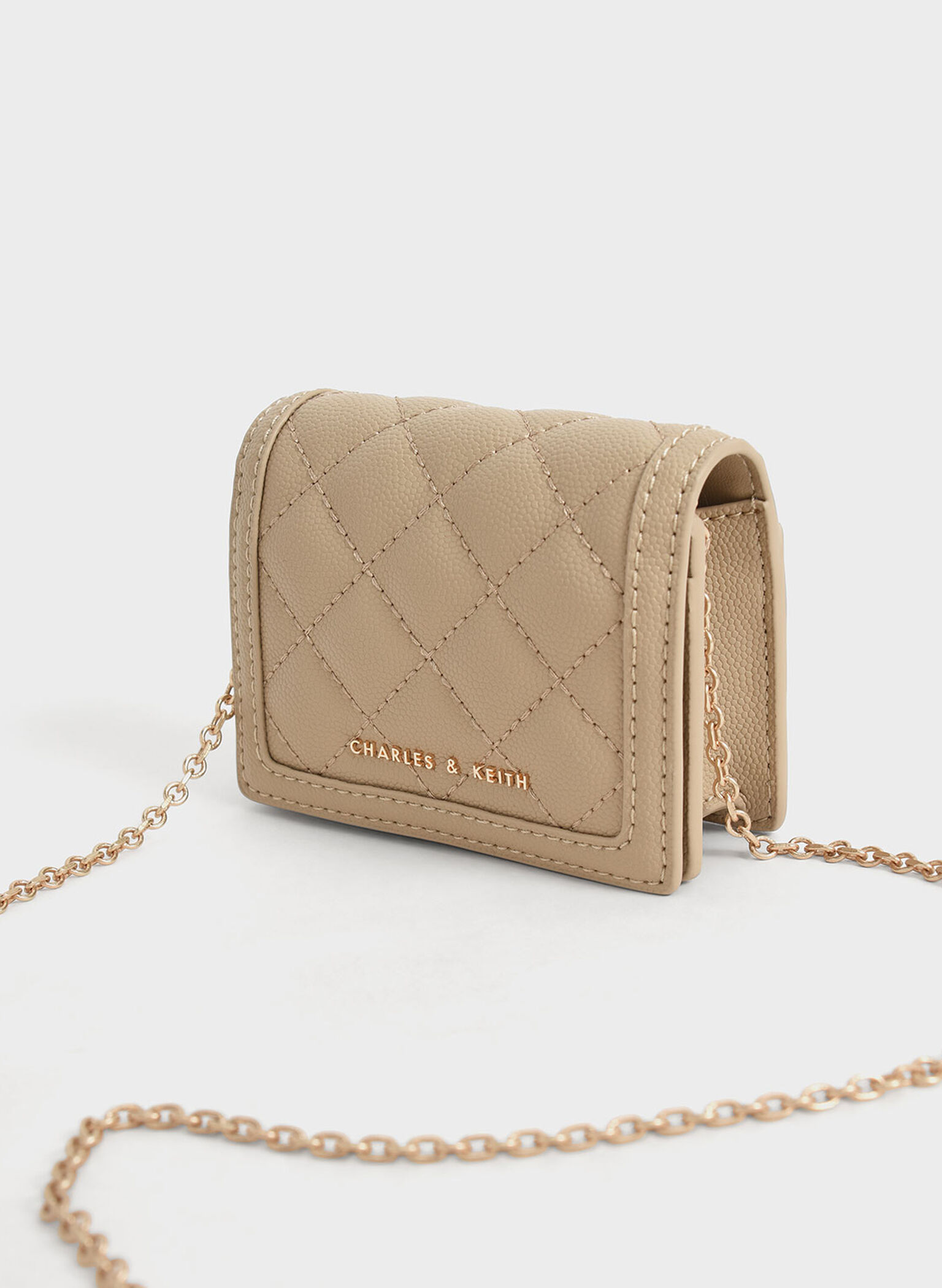Micaela Quilted Card Holder, Sand, hi-res